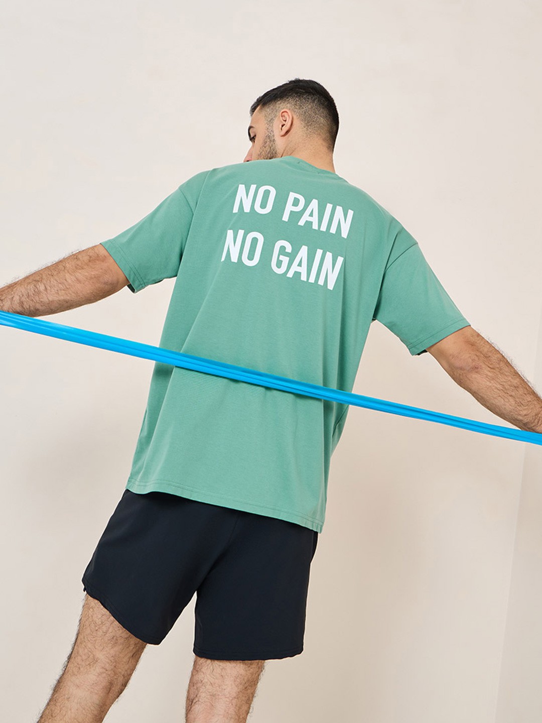 

Styli Oversized Back Slogan T-Shirt, Green