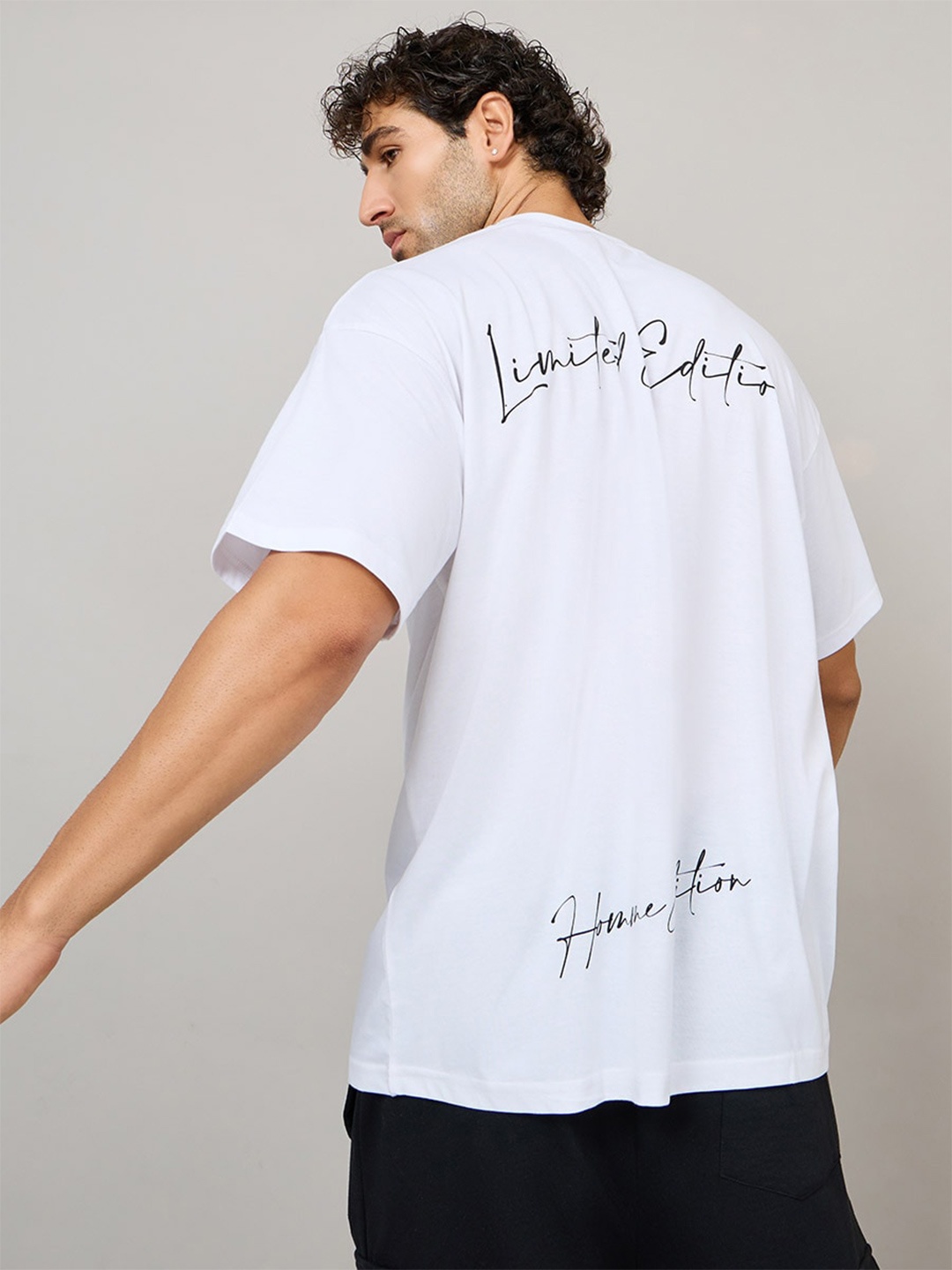 

Styli Back Slogan Print Oversized T-Shirt, White