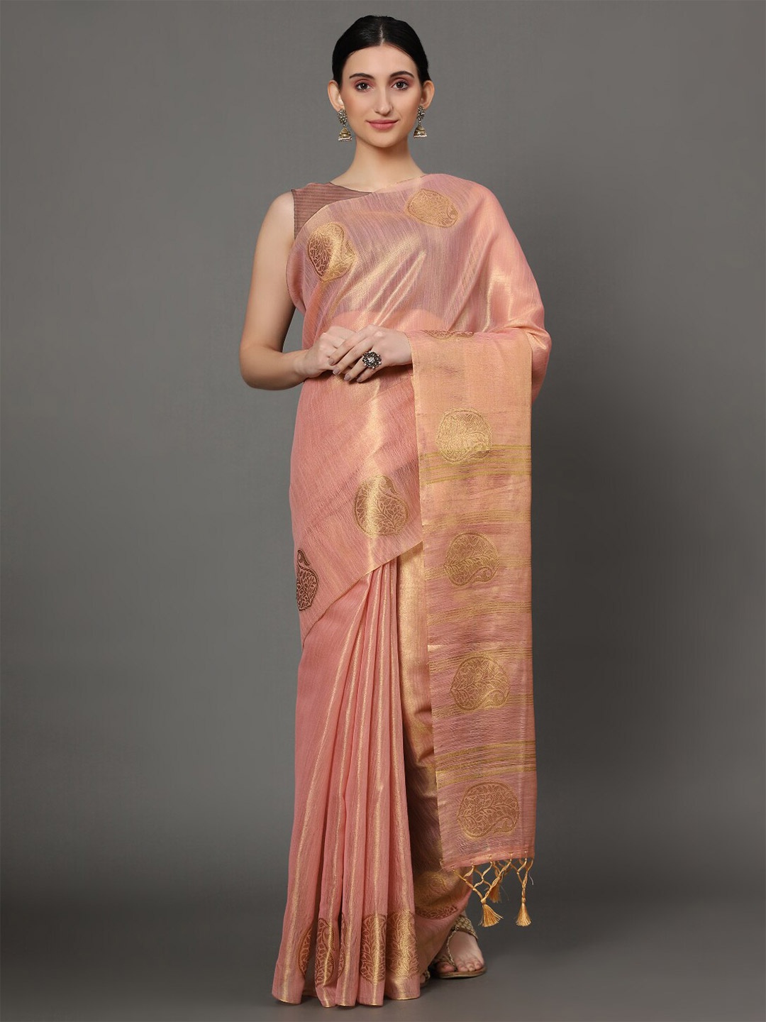 

Tasarika Zari Tissue Banarasi Saree, Pink