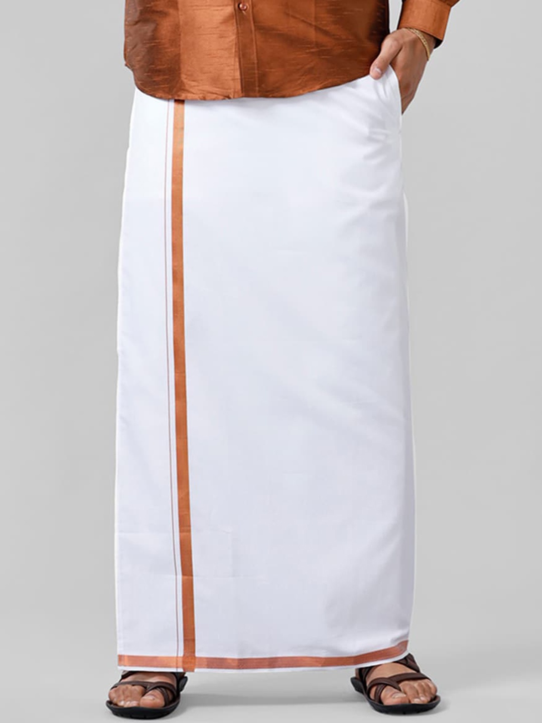 

Ramraj Adjustable Wrap Around Pure Cotton Dhoti, White