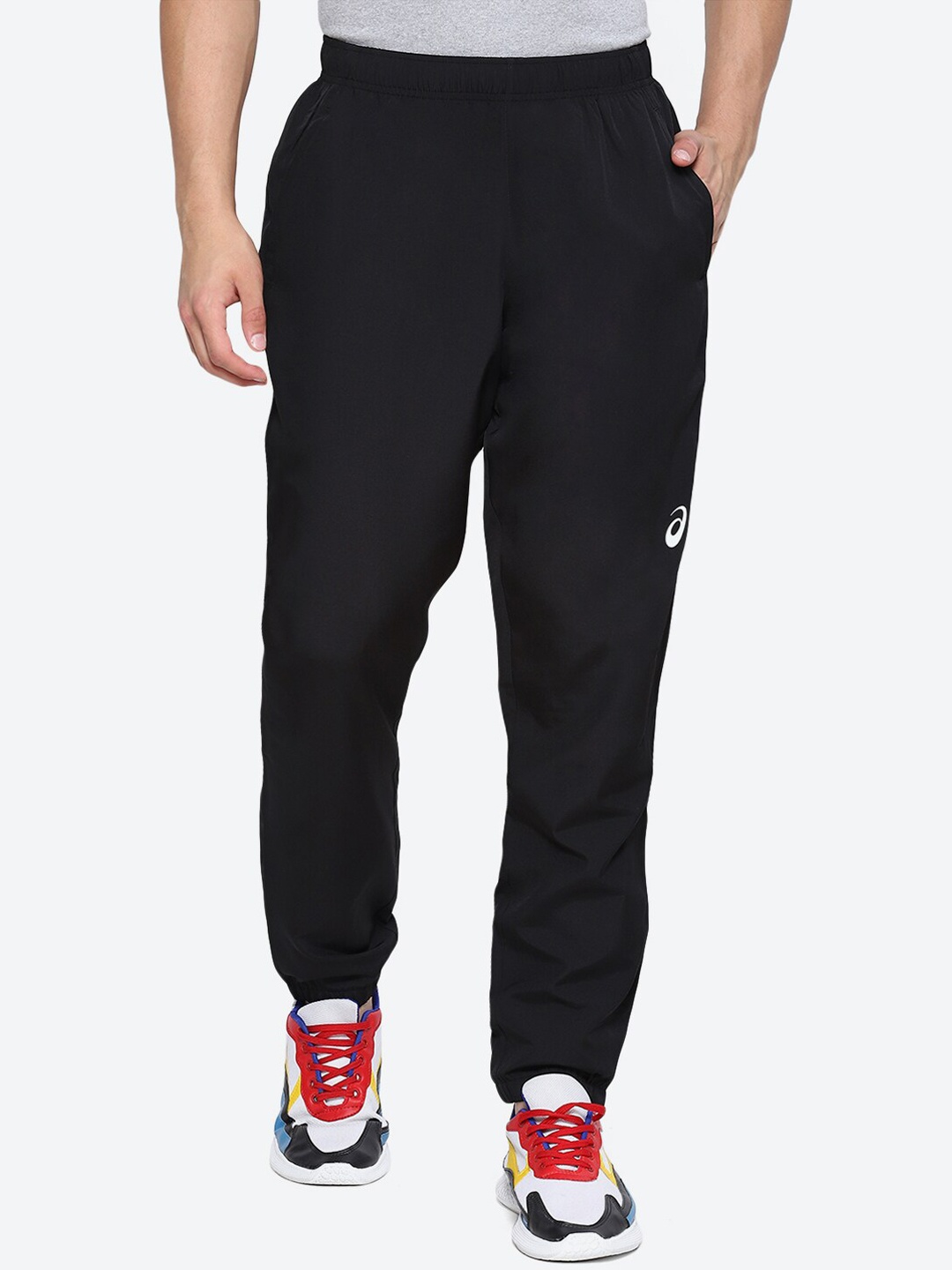 

ASICS Men Brand Logo Printed Woven Track Pant, Black