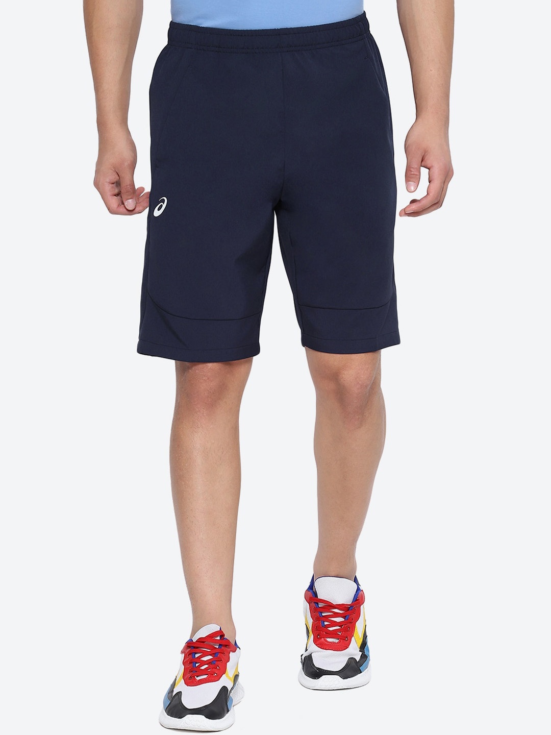 

ASICS Men Hex Graphic Dry Woven Brand Logo Printed Shorts, Blue