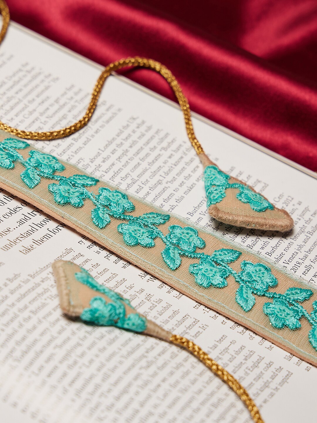

Athena Women Beige & Sea Green Embroidered Belt