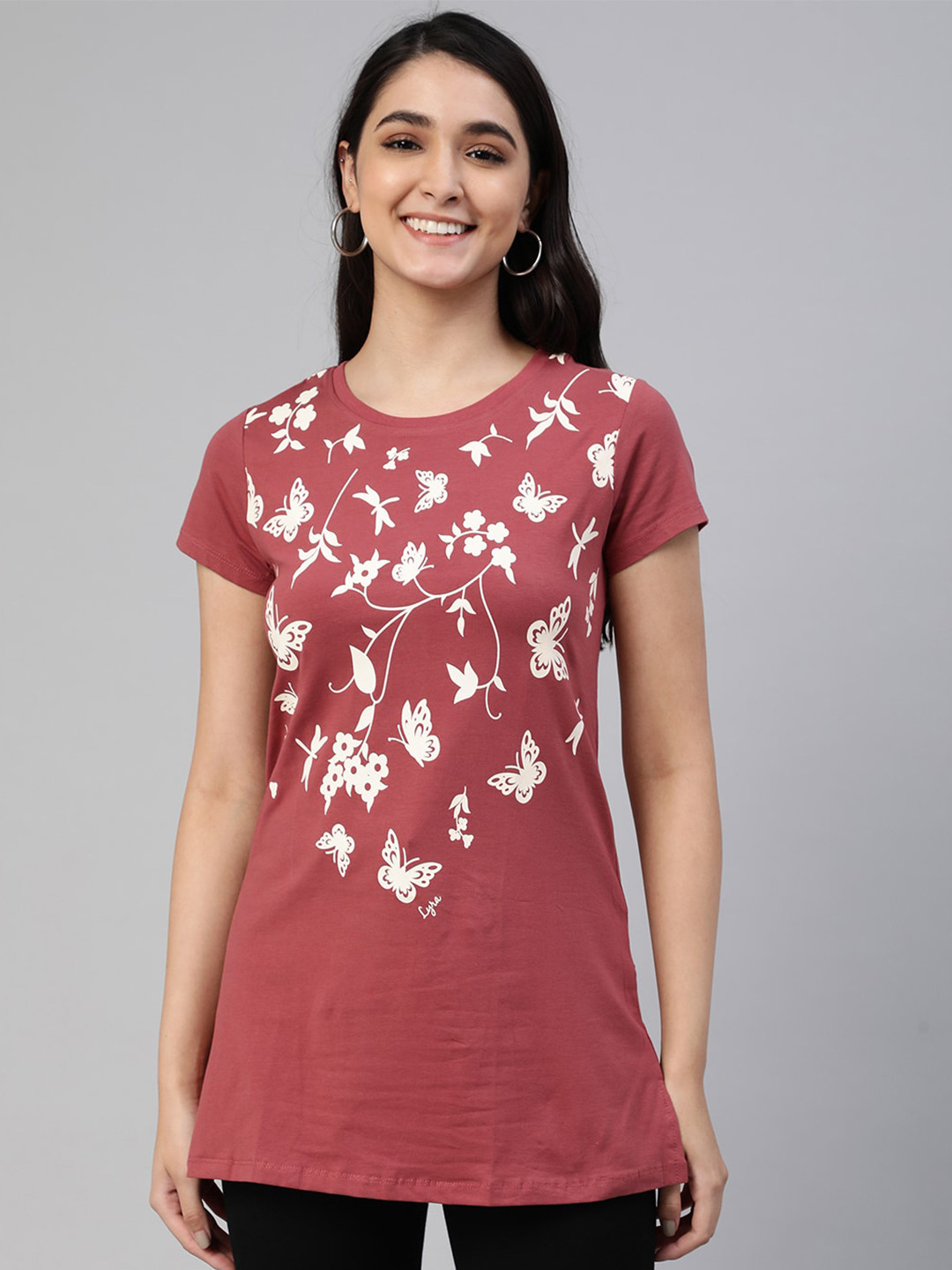 

LYRA Women Multicoloured Floral Printed Extended Sleeves Anti Odour T-shirt, Multi