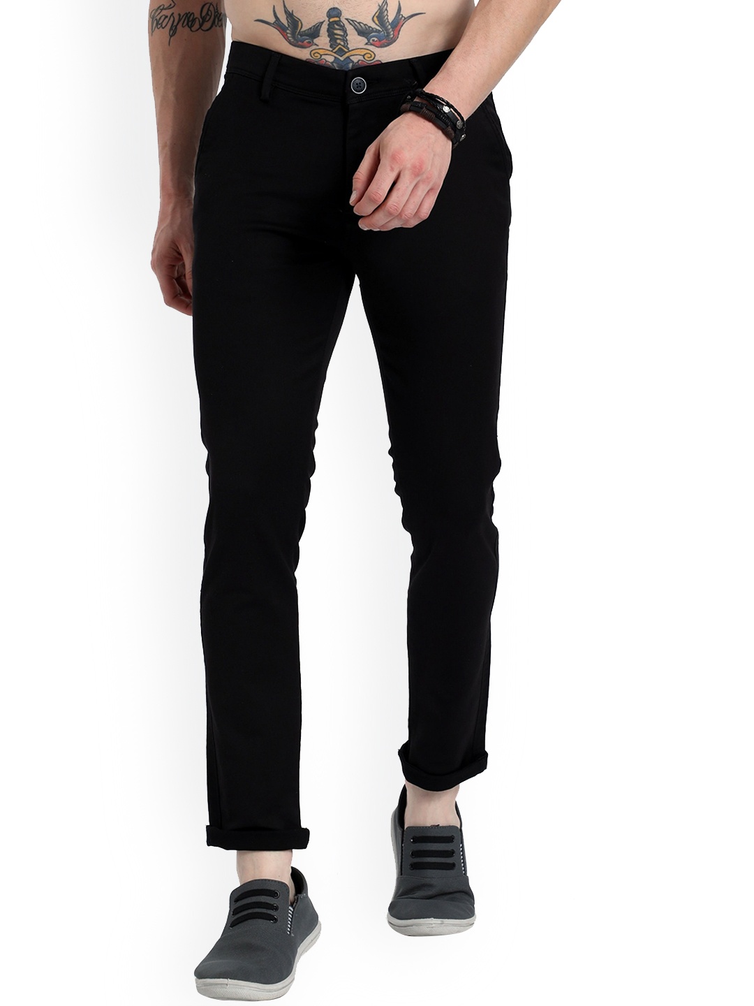 

Reslag Men Slim Fit Cotton Chinos, Black
