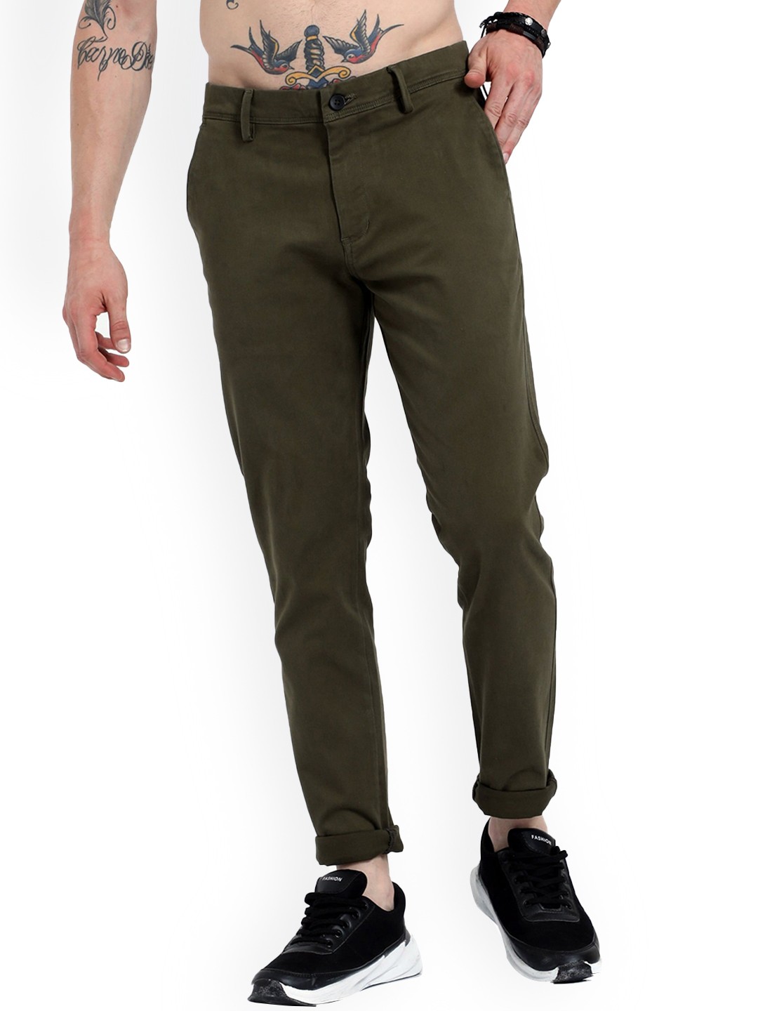

Reslag Men Smart Slim Fit Cotton Chinos, Green