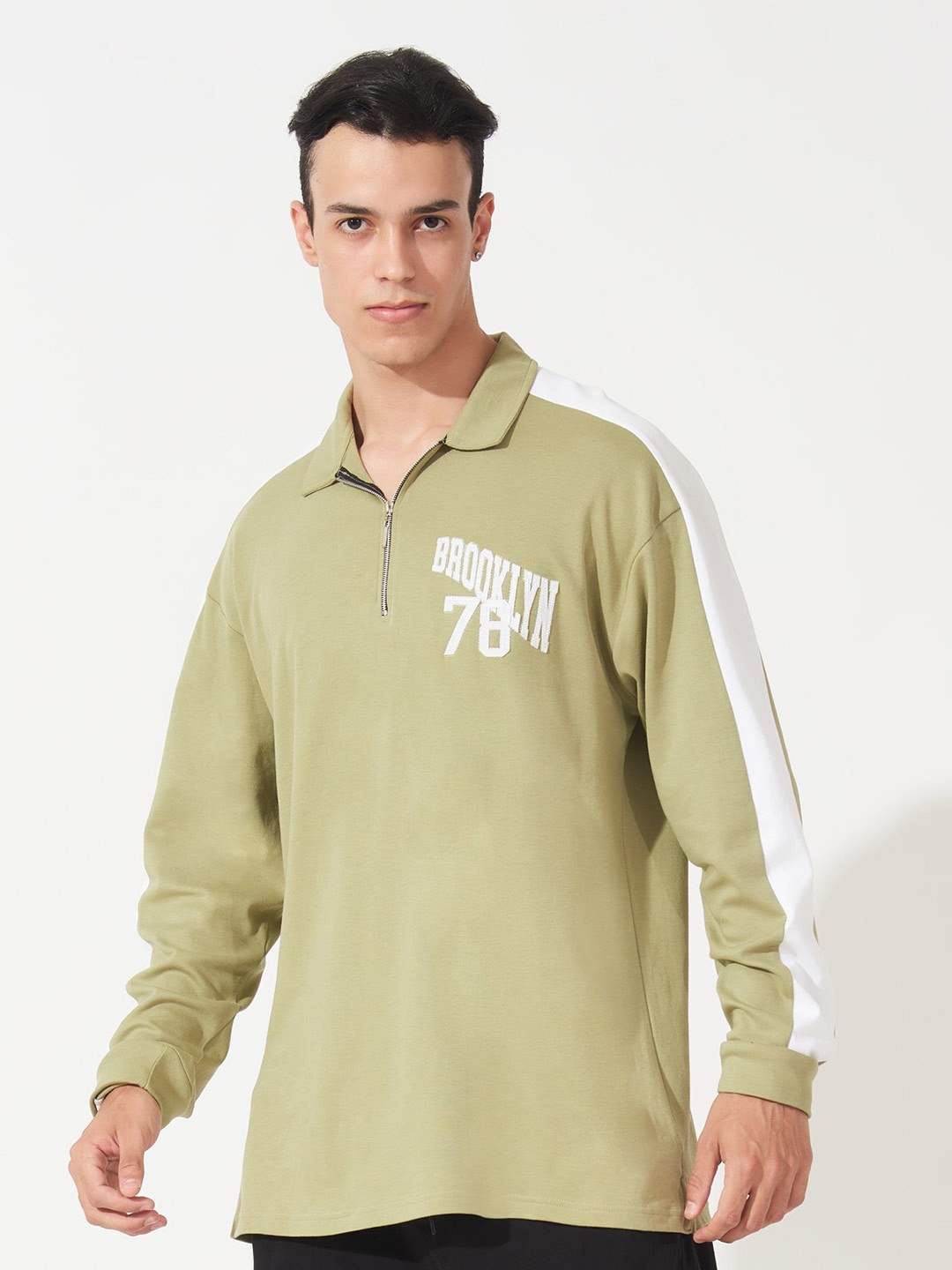 

Maniac Polo Collar Oversize Cotton T-shirt, Lime green