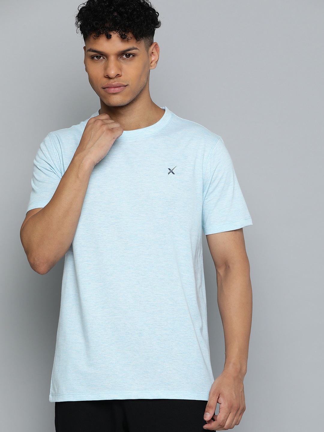 

HRX by Hrithik Roshan Men Bio-Wash T-shirt, Turquoise blue
