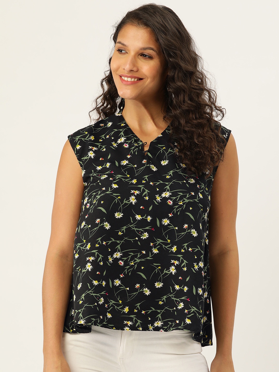 

Belle Fille Black Floral Print Top