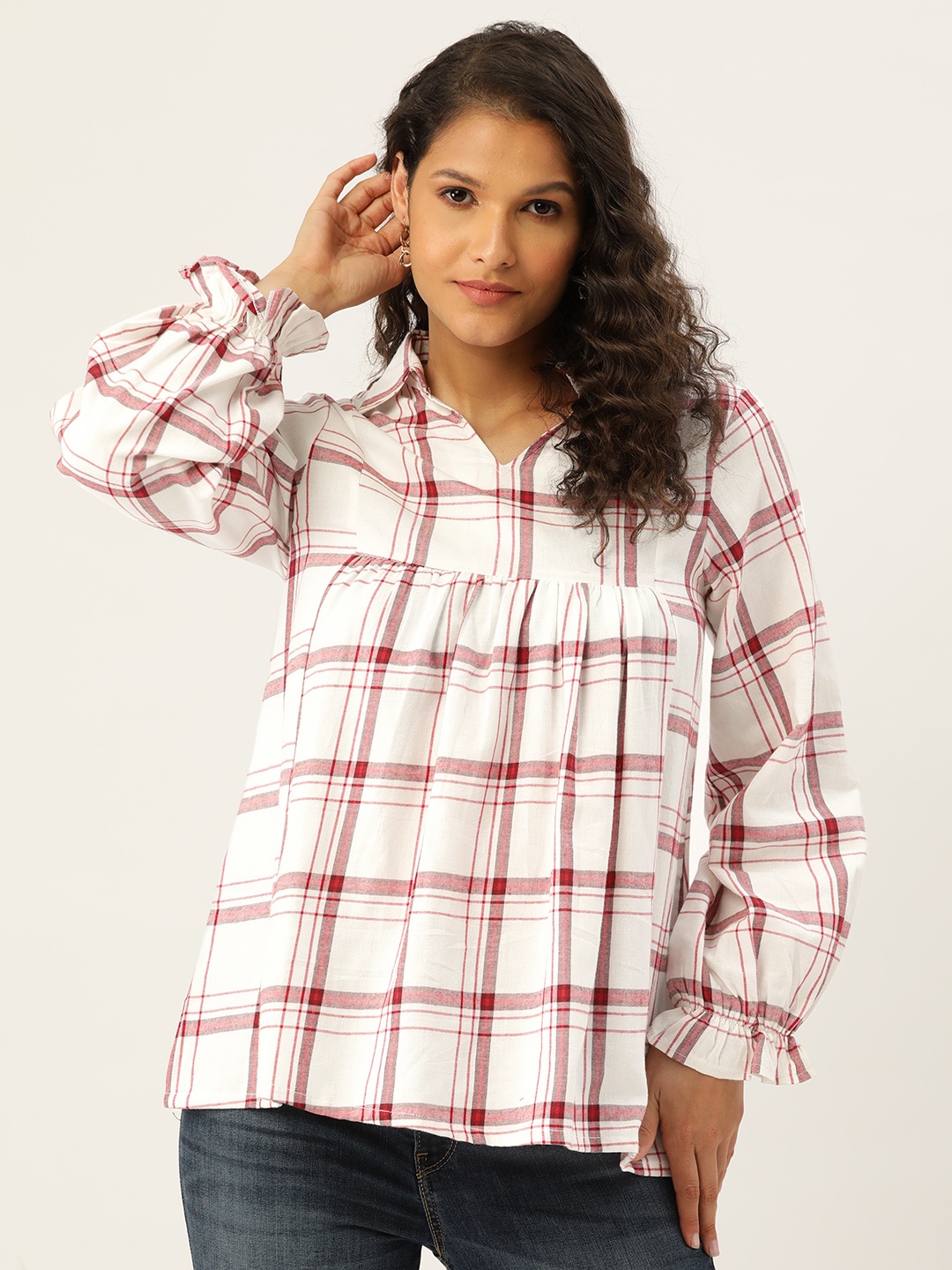 

Belle Fille Beige & Red Top