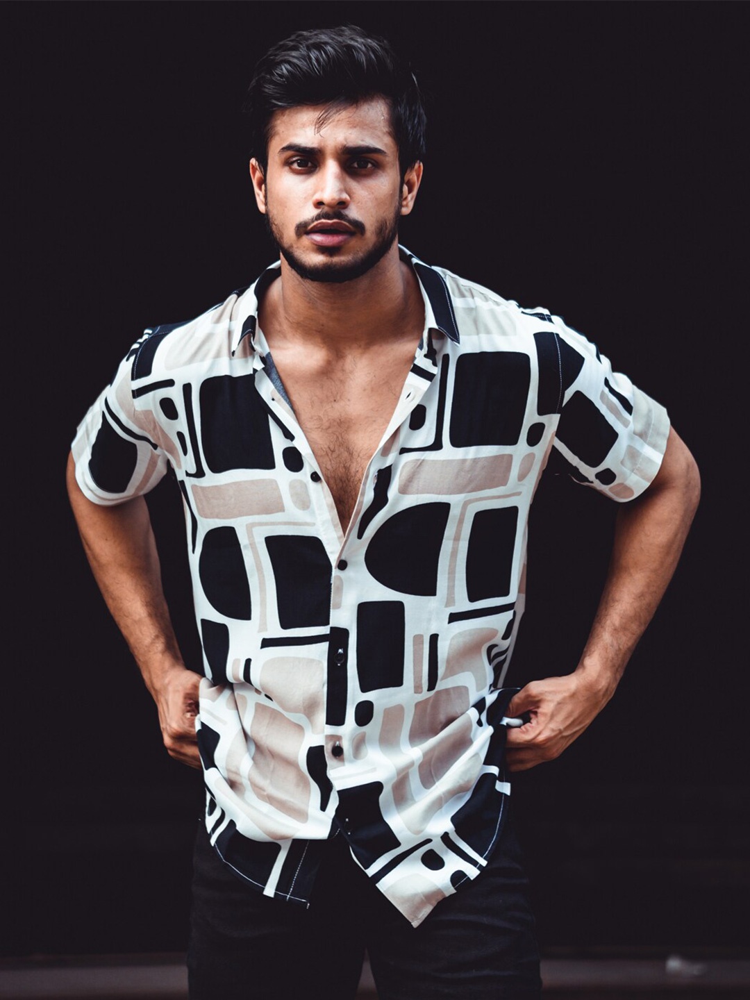 

Powerlook Men Cream-Coloured Opaque Printed Casual Shirt