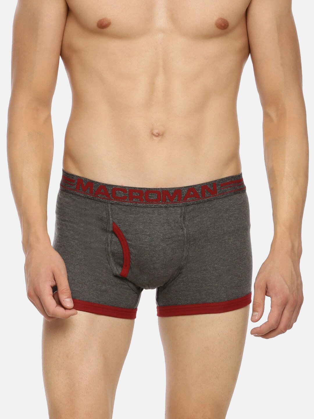 

Macroman M-Series Men Pure Cotton Boxer Brief, Grey