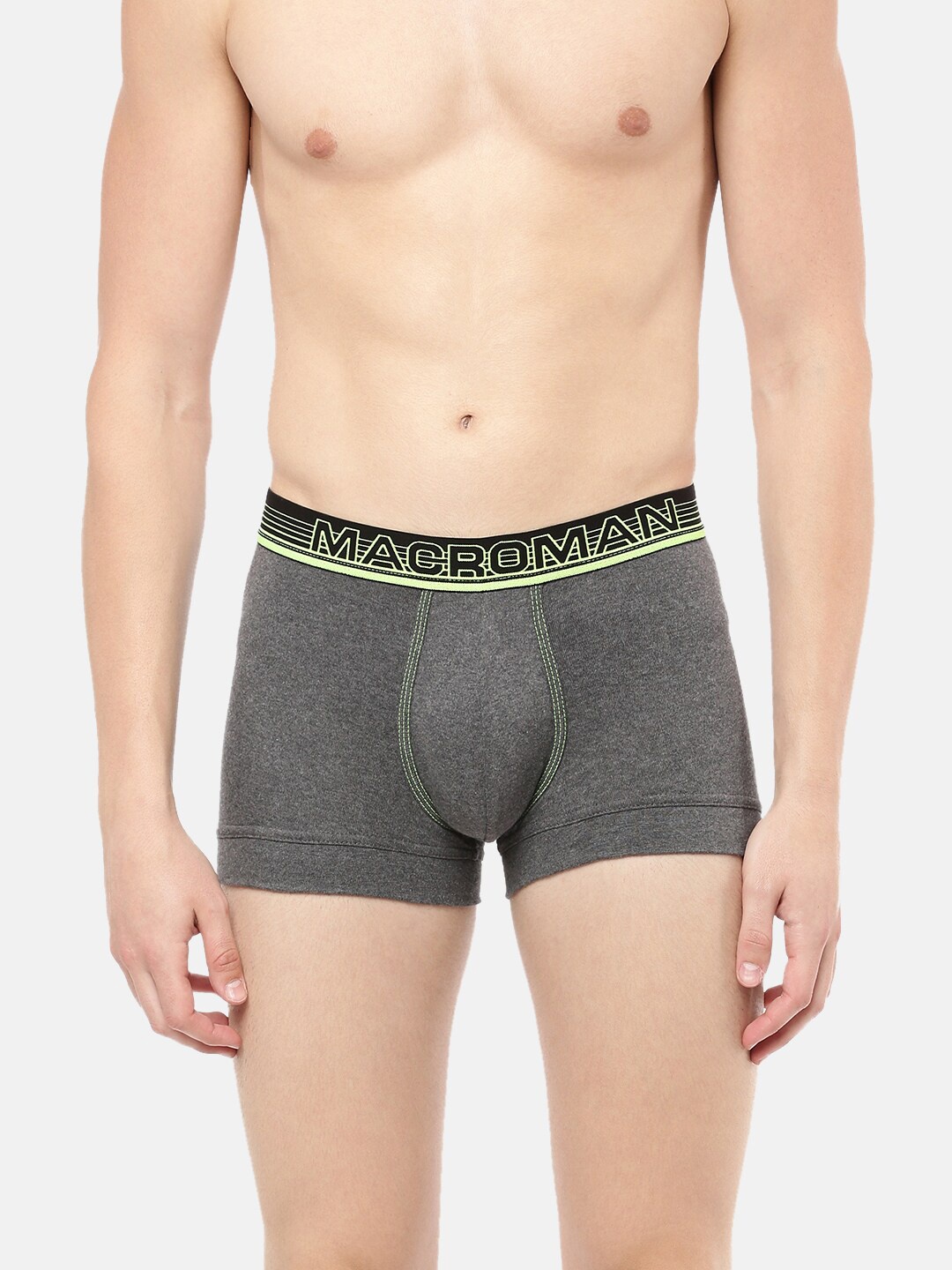 

Macroman M-Series Men Mid-Rise Anti-Microbial Pure Cotton Boxer Brief, Charcoal