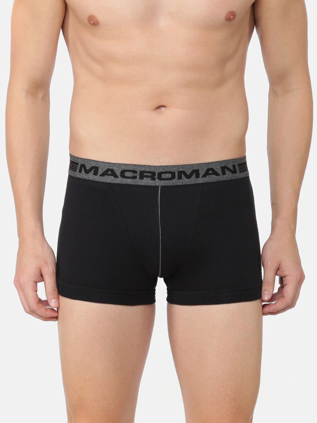 

Macroman M-Series Men Mid-Rise Anti-Microbial Pure Cotton Classic Boxer Brief, Black