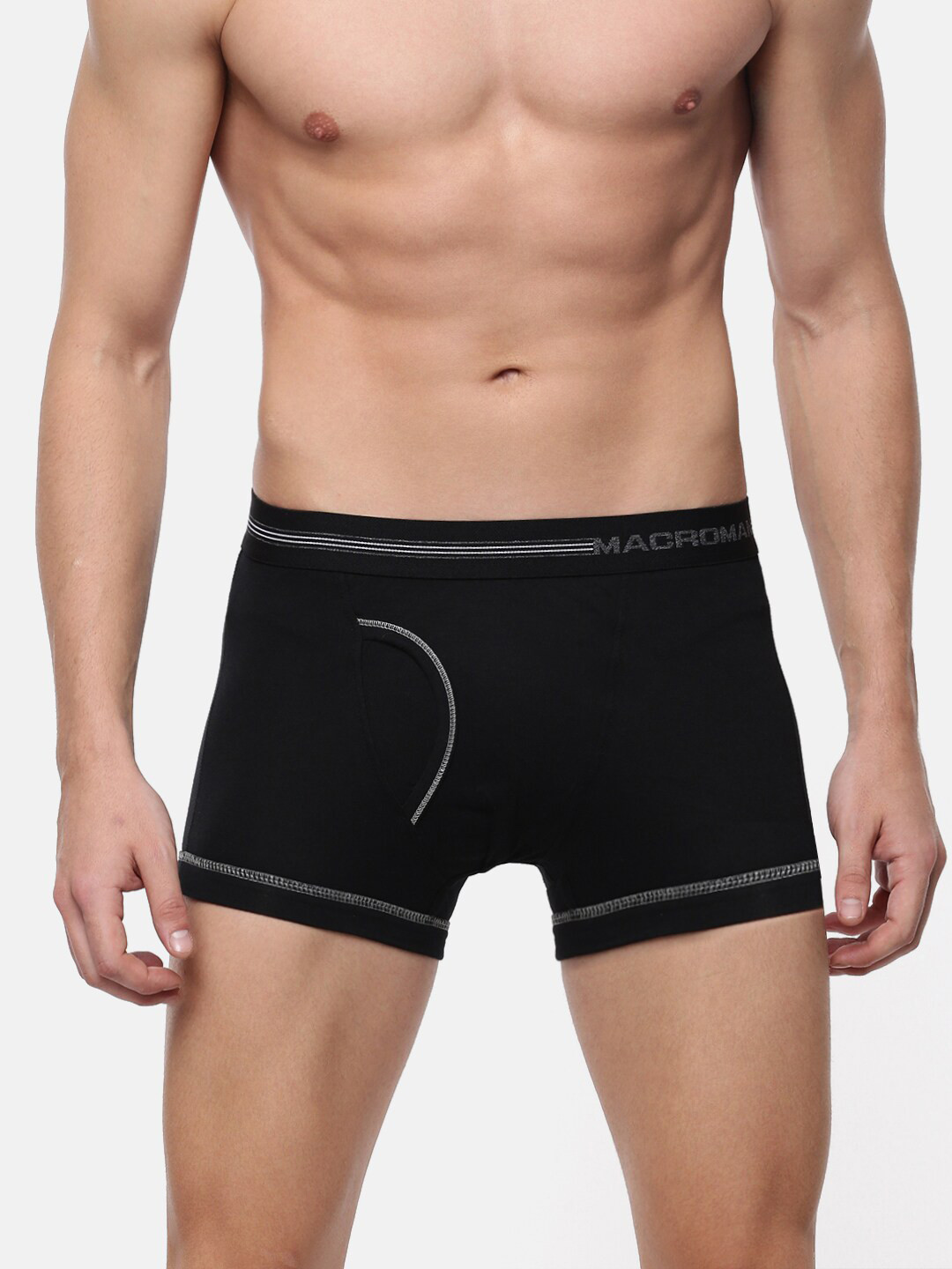 

Macroman M-Series Men Magne Classic Front Open Anti Microbial Boxer Brief, Black