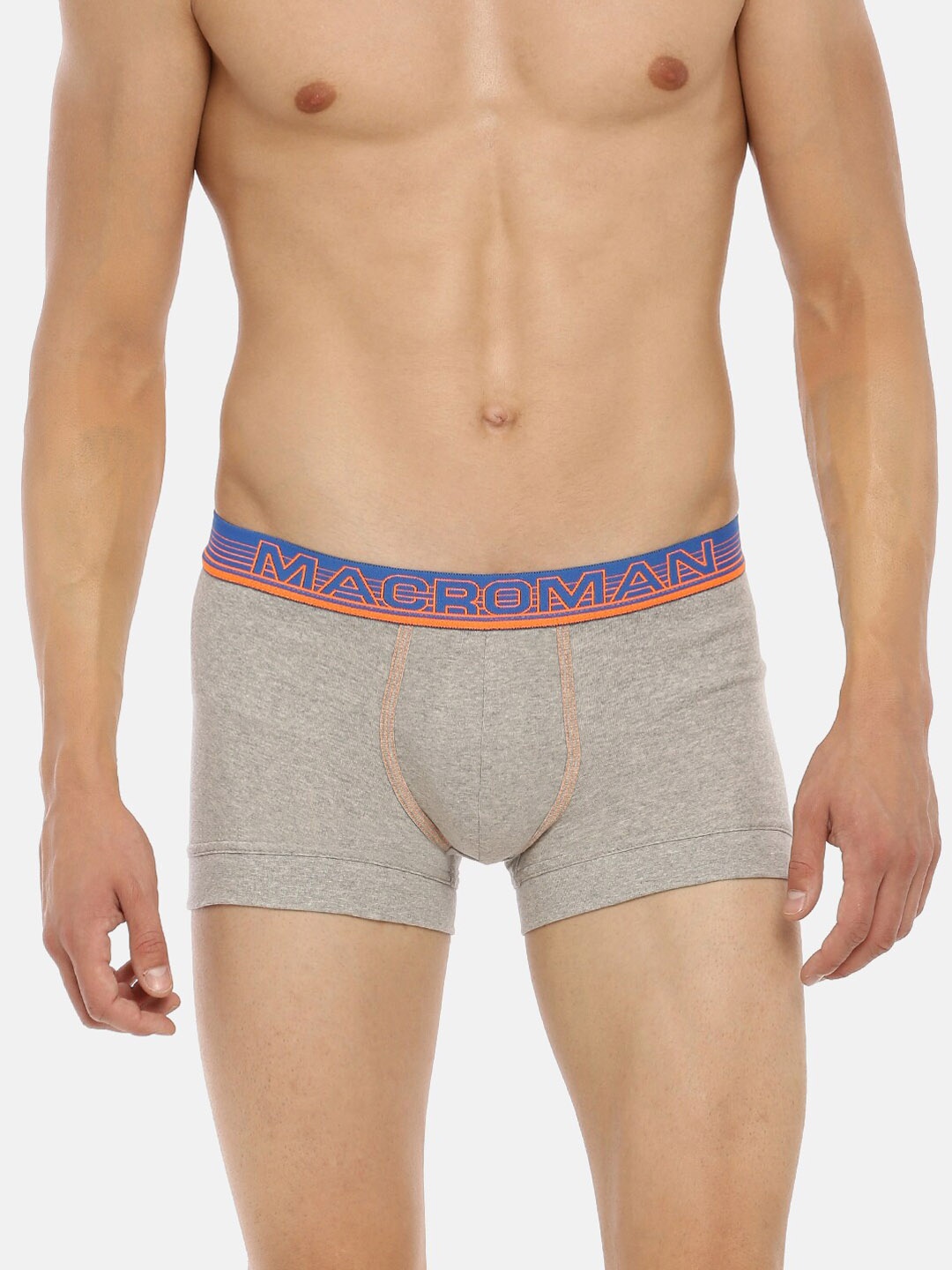 

Macroman M-Series Men Anti Microbial Pure Cotton Boxer Brief, Grey melange