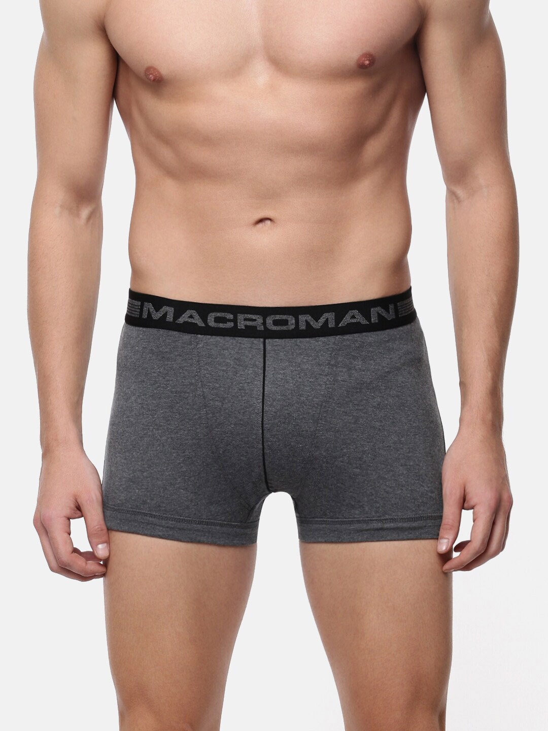 

Macroman M-Series Men Anti Microbial Pure Cotton Boxer Brief, Charcoal