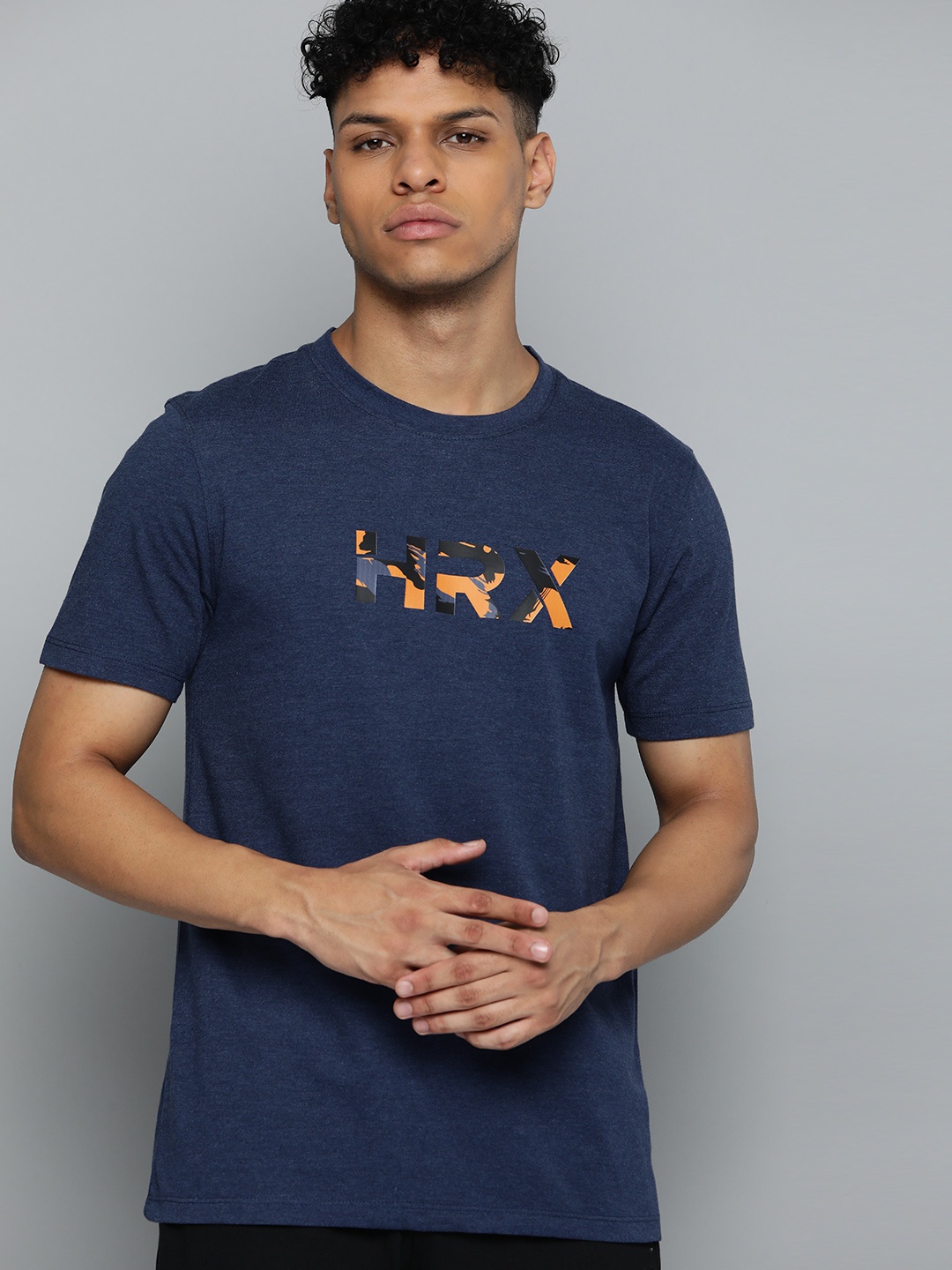 

HRX by Hrithik Roshan Men Navy Blue T-shirt