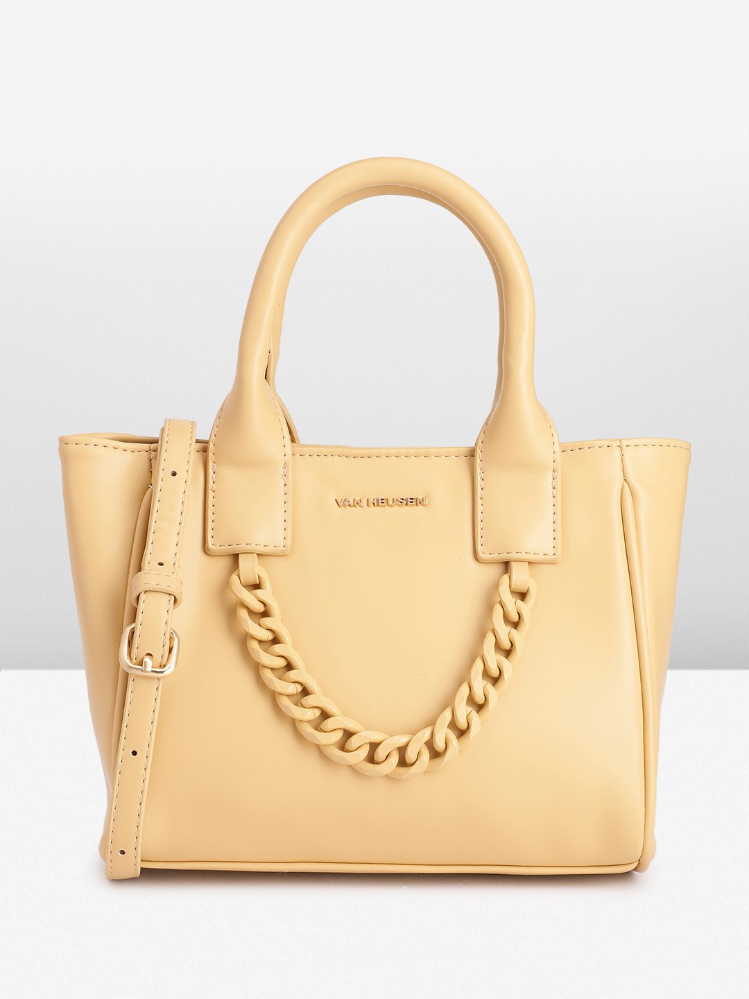 

Van Heusen Women Solid Handheld Bag, Yellow