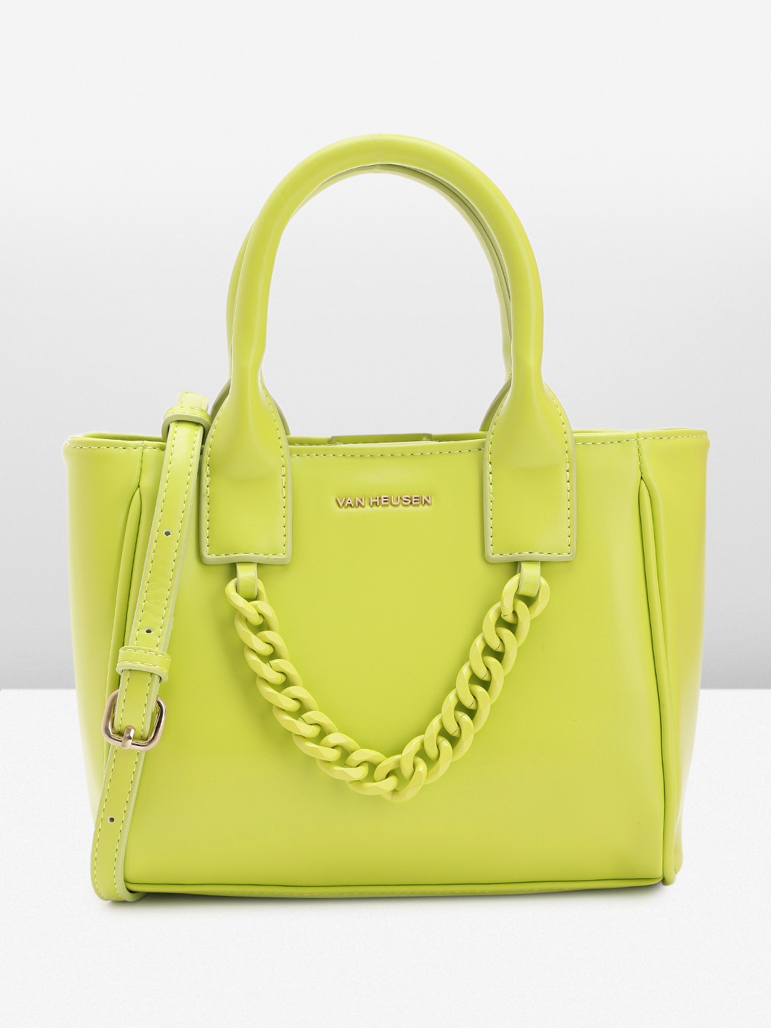 

Van Heusen Women Solid Handheld Bag, Lime green