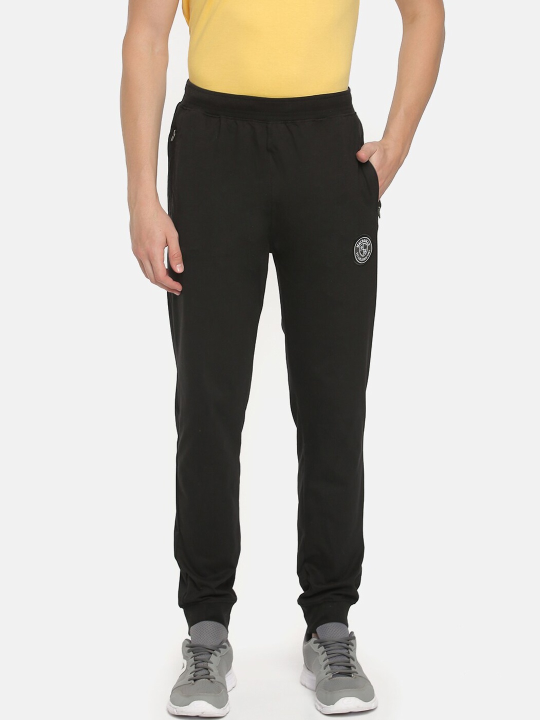 

Macroman M-Series Men Mid-Rise Cotton Sports Joggers, Black