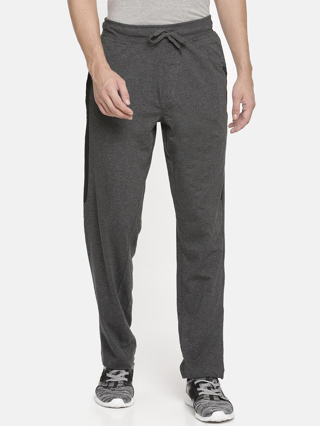 

Macroman M-Series Men Mid-Rise Cotton Joggers, Grey melange