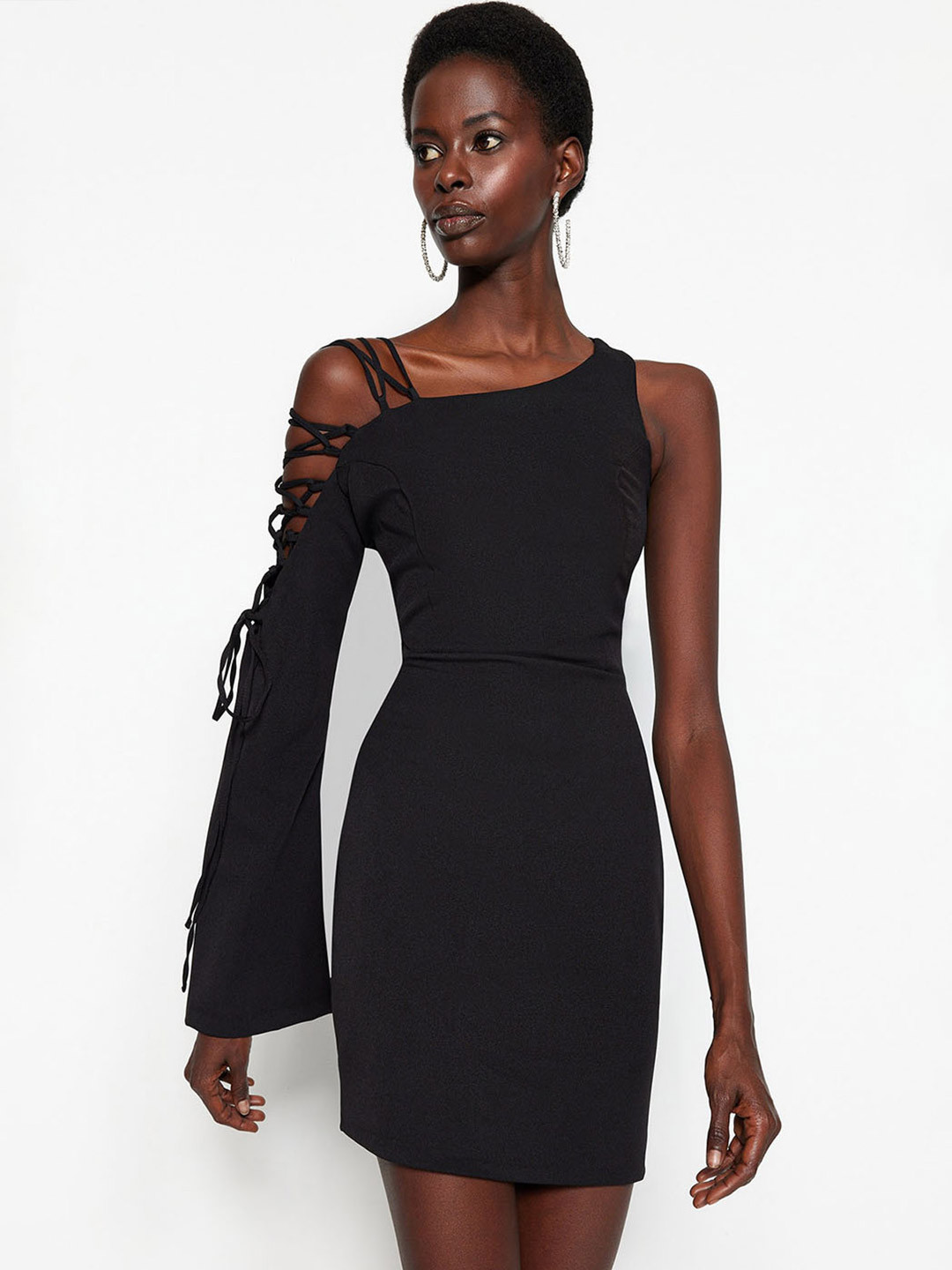 

Trendyol Off-Shoulder Bodycon Mini Dress, Na