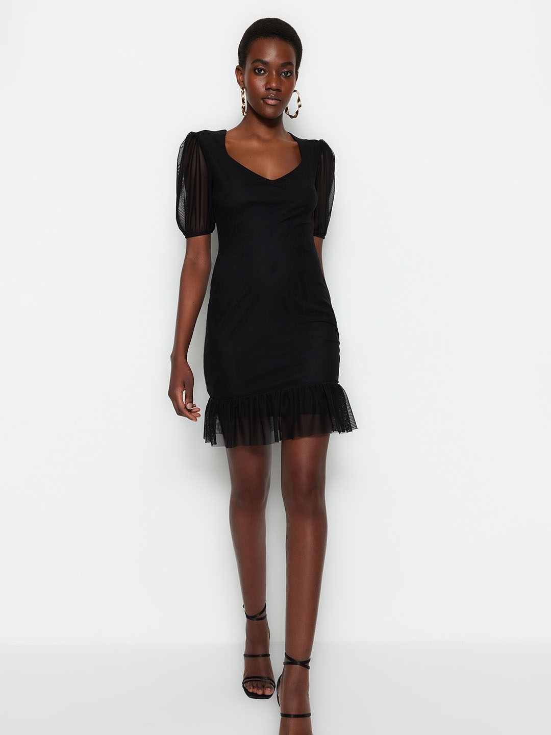 

Trendyol Puff Sleeve Sheath Mini Dress, Na