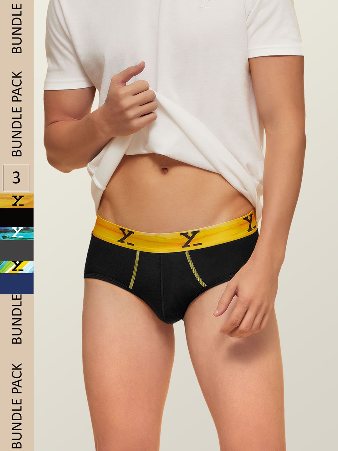 

XYXX Men IntelliSoft Antimicrobial Micro Modal Pack of 3 Dynamo Briefs XYBRF3PCKN150, Charcoal