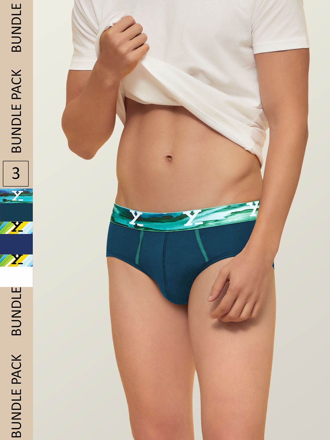

XYXX Men IntelliSoft Antimicrobial Micro Modal Pack of 3 Dynamo Briefs XYBRF3PCKN186, Navy blue