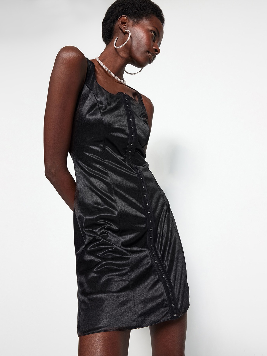 

Trendyol A-Line Mini Dress, Black