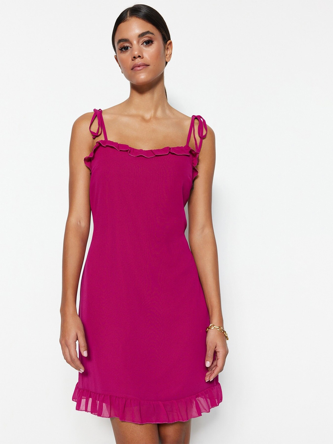 

Trendyol Shoulder Straps A-Line Dress, Magenta
