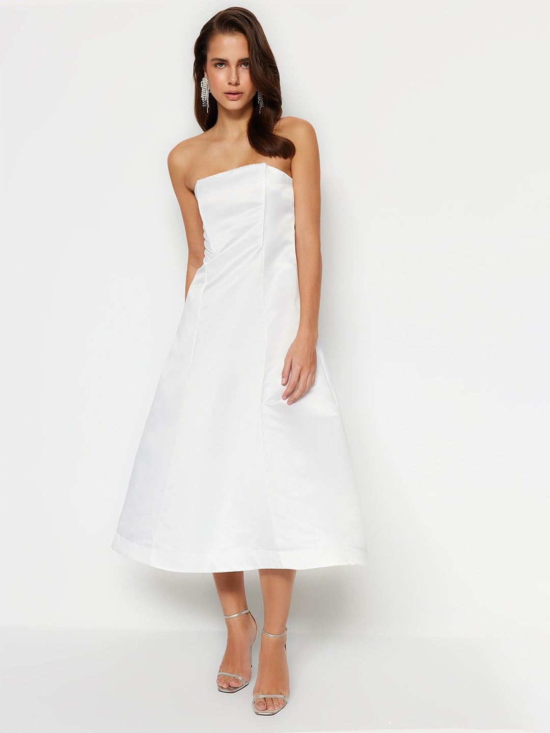 

Trendyol Strapless A-Line Mini Dress, White