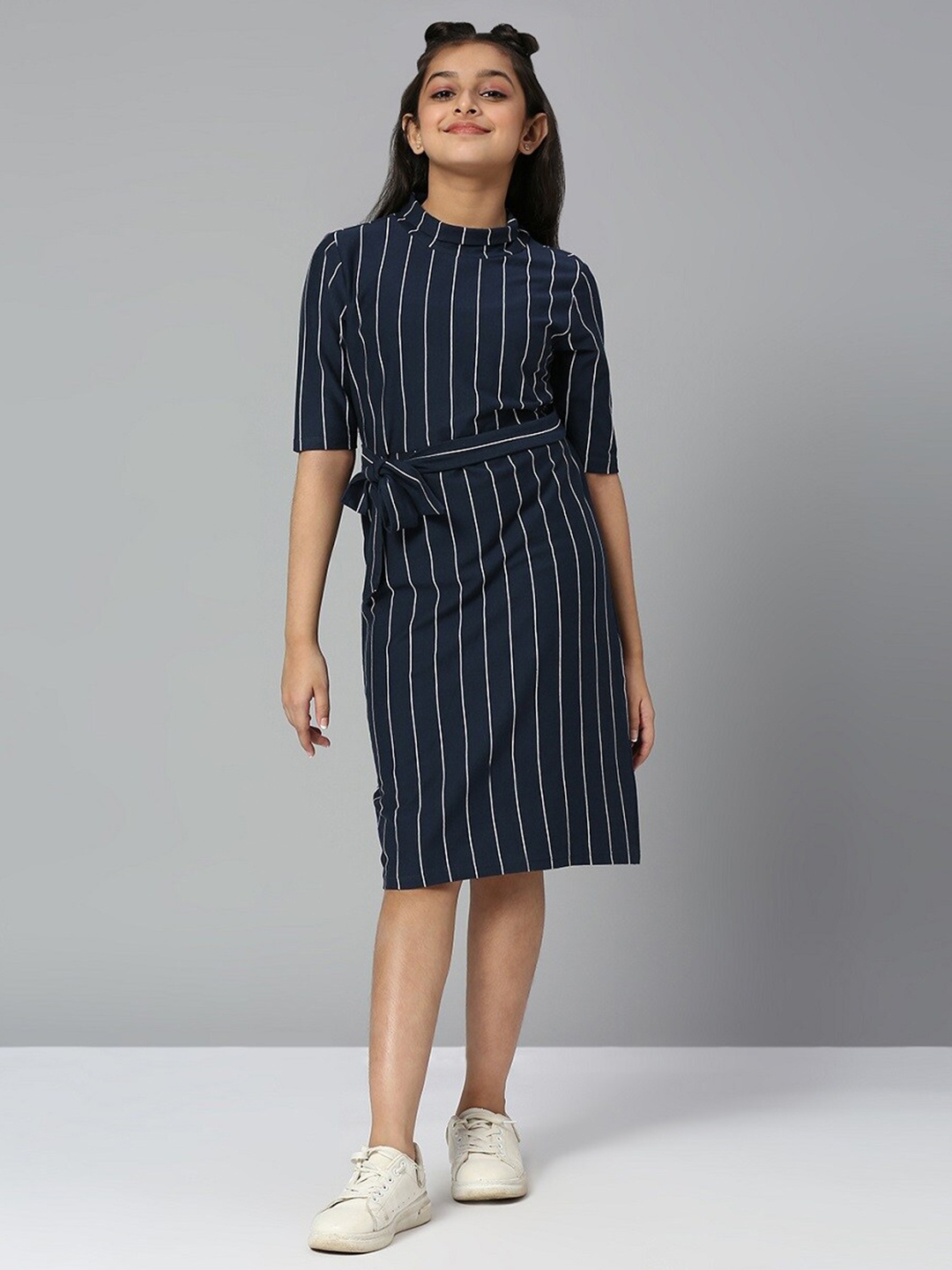 

JUSTICE Girls Striped Sheath Dress, Navy blue