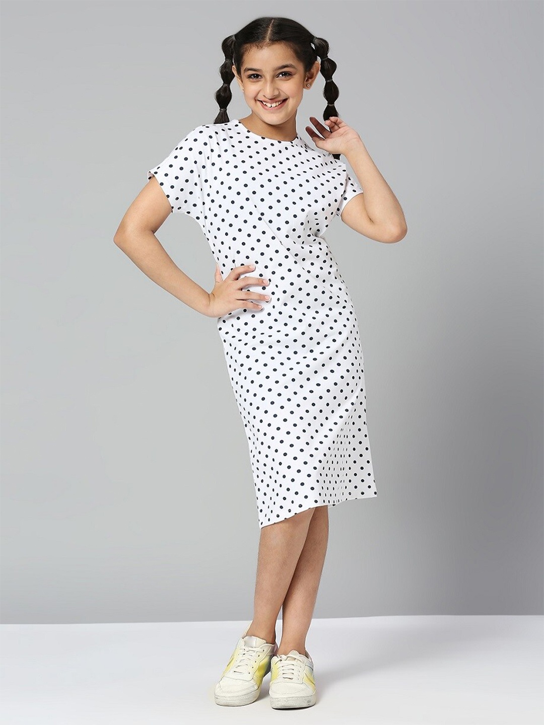 

JUSTICE Girls Polka Dot Print Sheath Dress, White