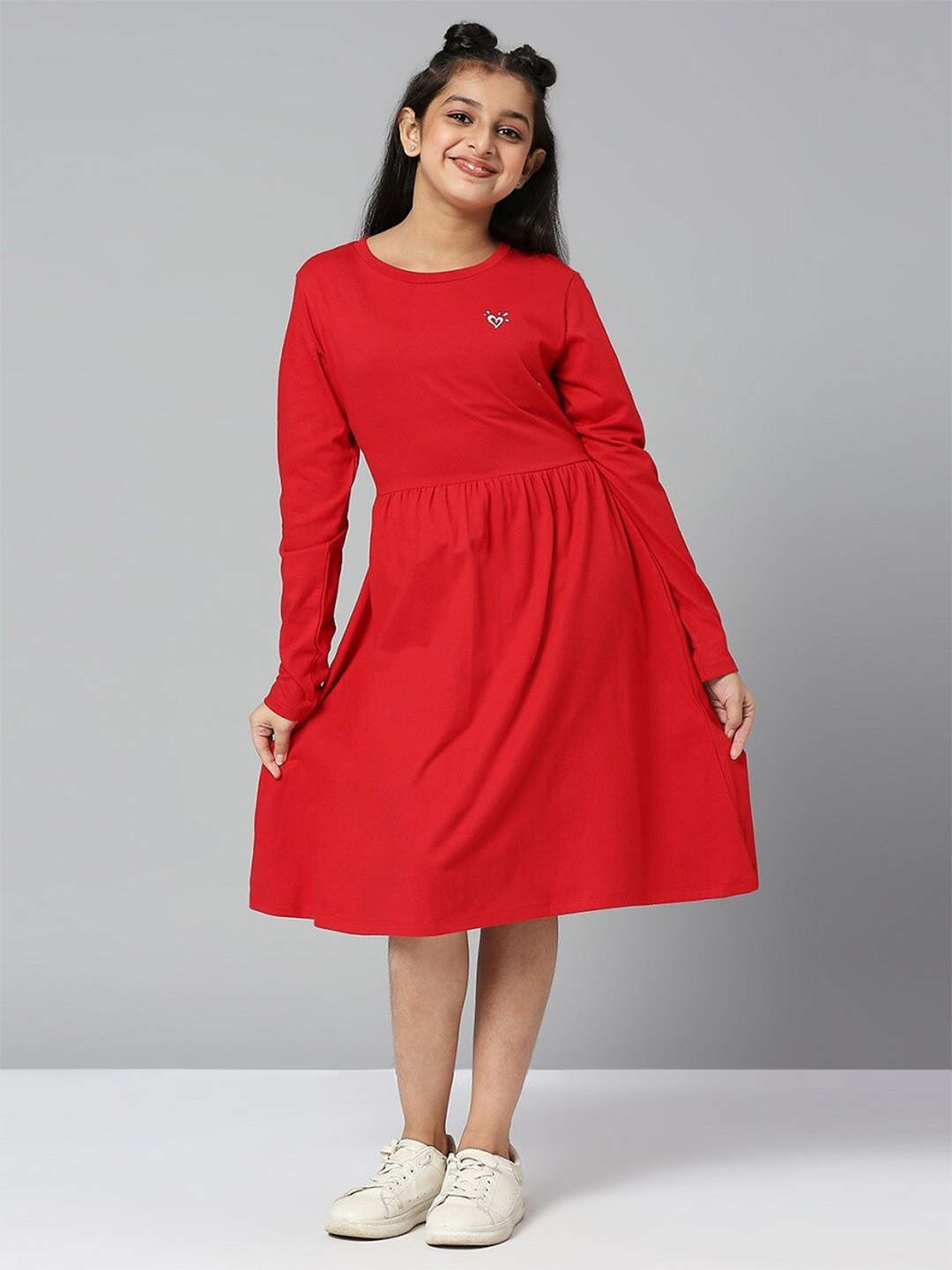 

JUSTICE Girls Fit & Flare Dress, Red