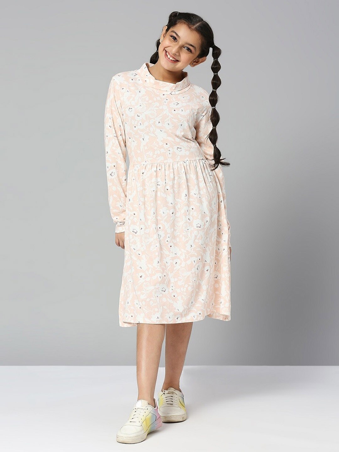

JUSTICE Girls Floral Print A-Line Midi Dress, White