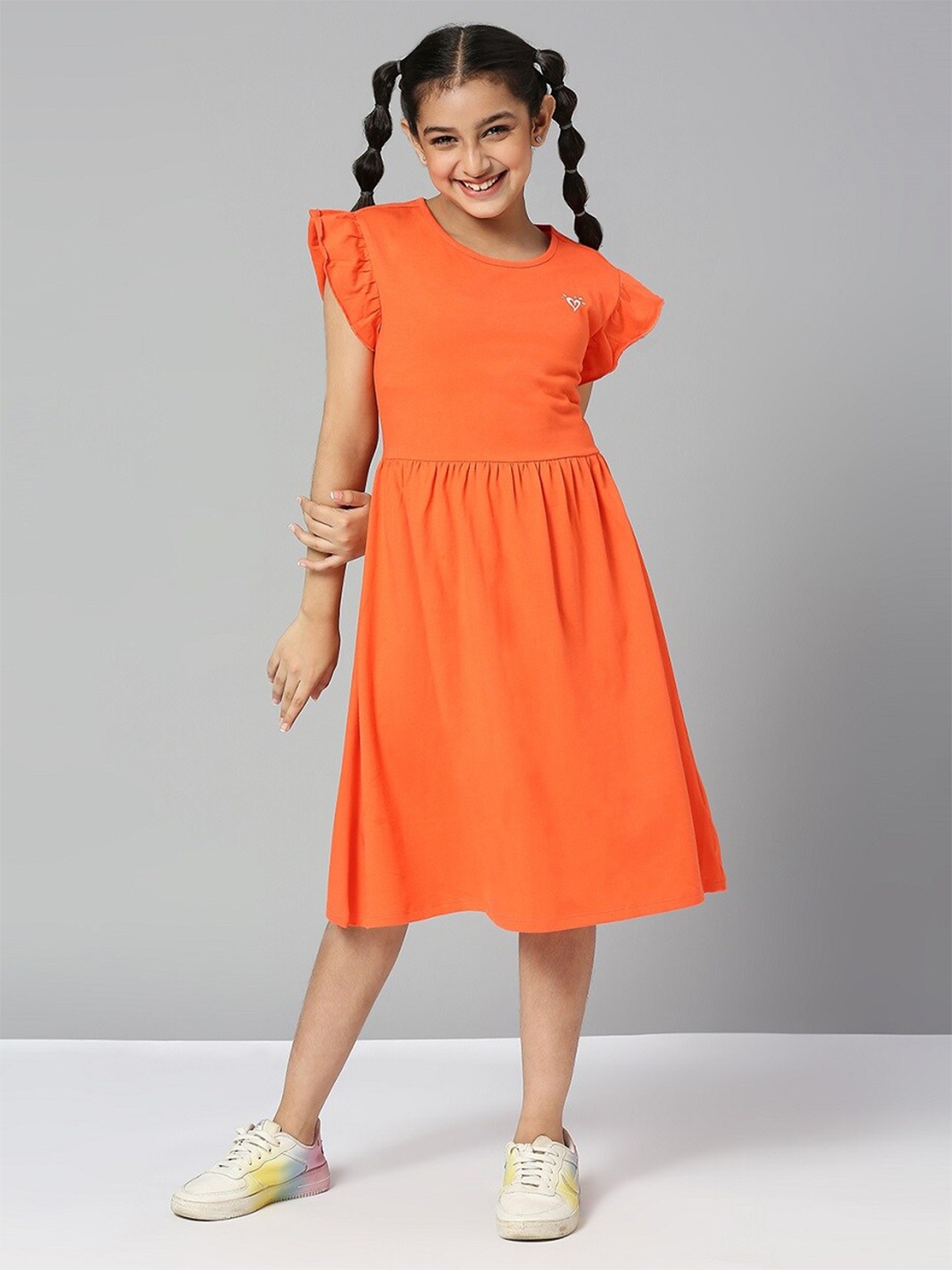 

JUSTICE Coral Fit & Flare Midi Dress