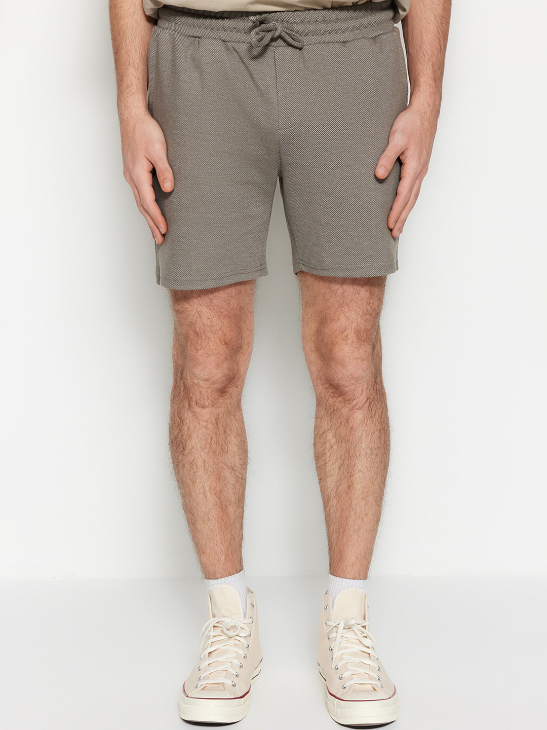 

Trendyol Men Mid Rise Knitted Shorts, Khaki
