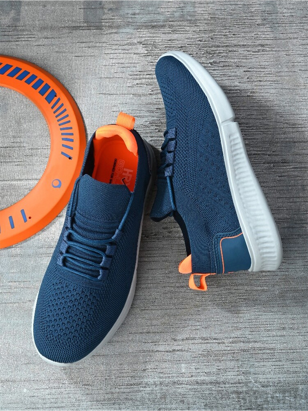 

HRX by Hrithik Roshan Men Teal Blue And Orange Non-Marking Fresh Foam Walking Sports Shoes