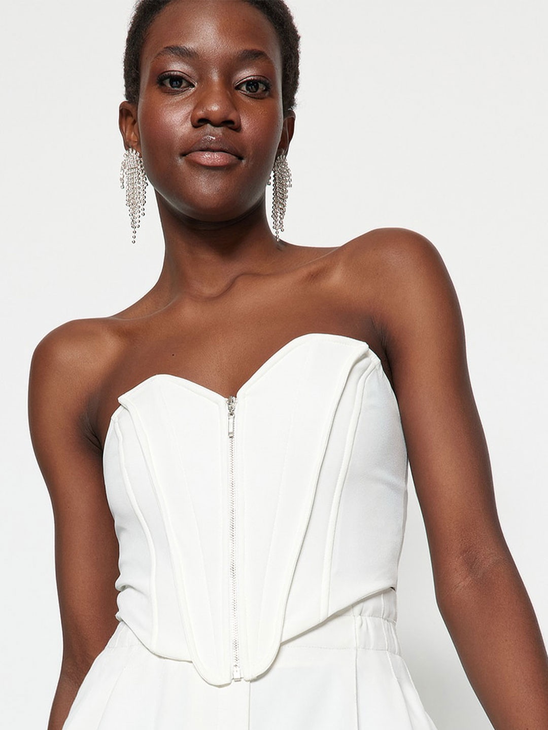 

Trendyol Strapless Crop Corset Top, White
