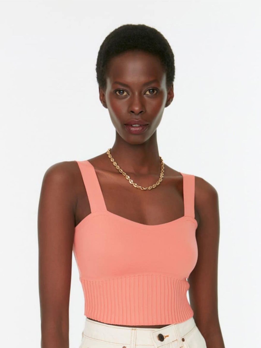 

Trendyol Shoulder Straps Sleeveless Crop Top, Na