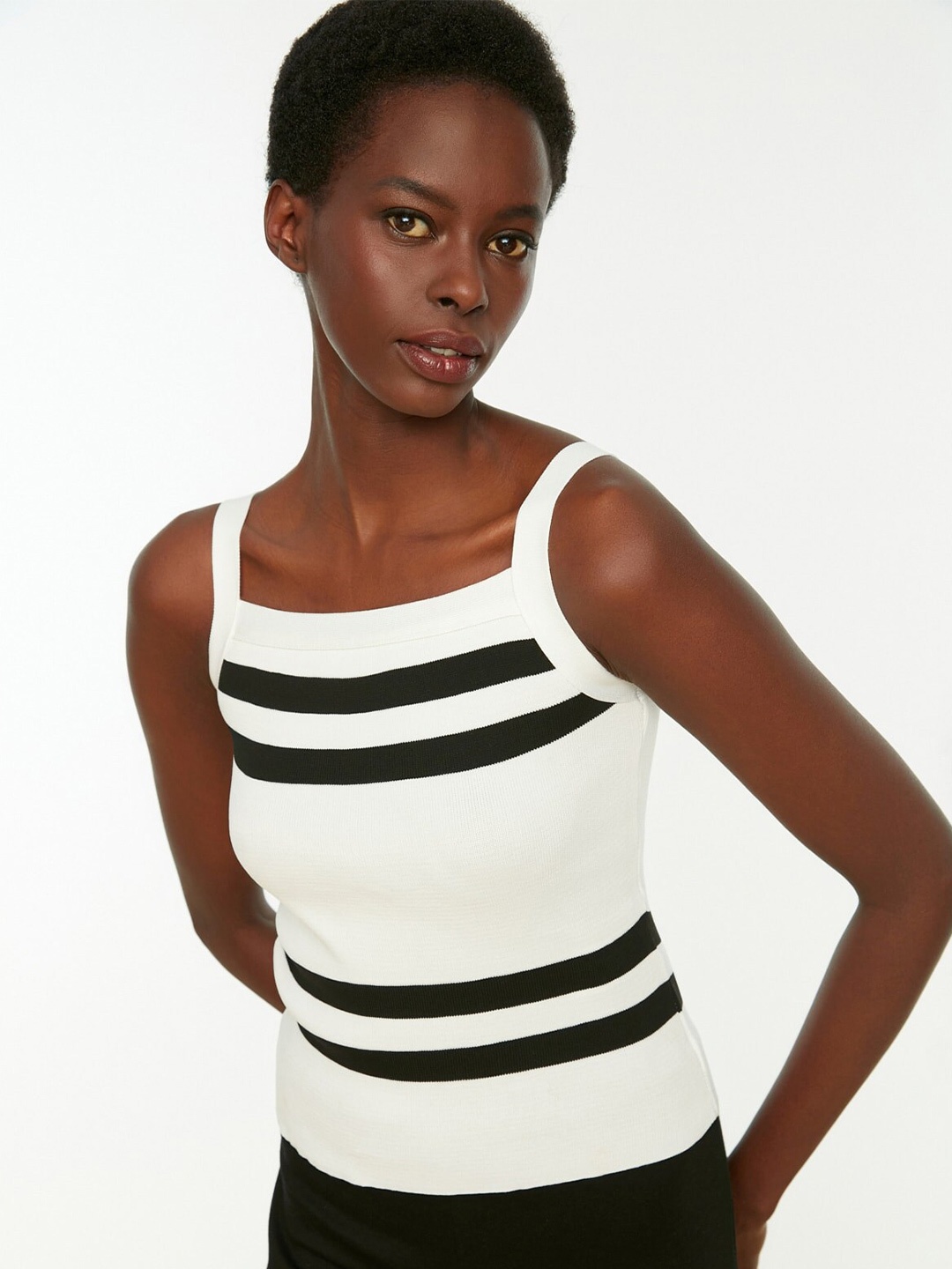 

Trendyol Striped Regular Top, White