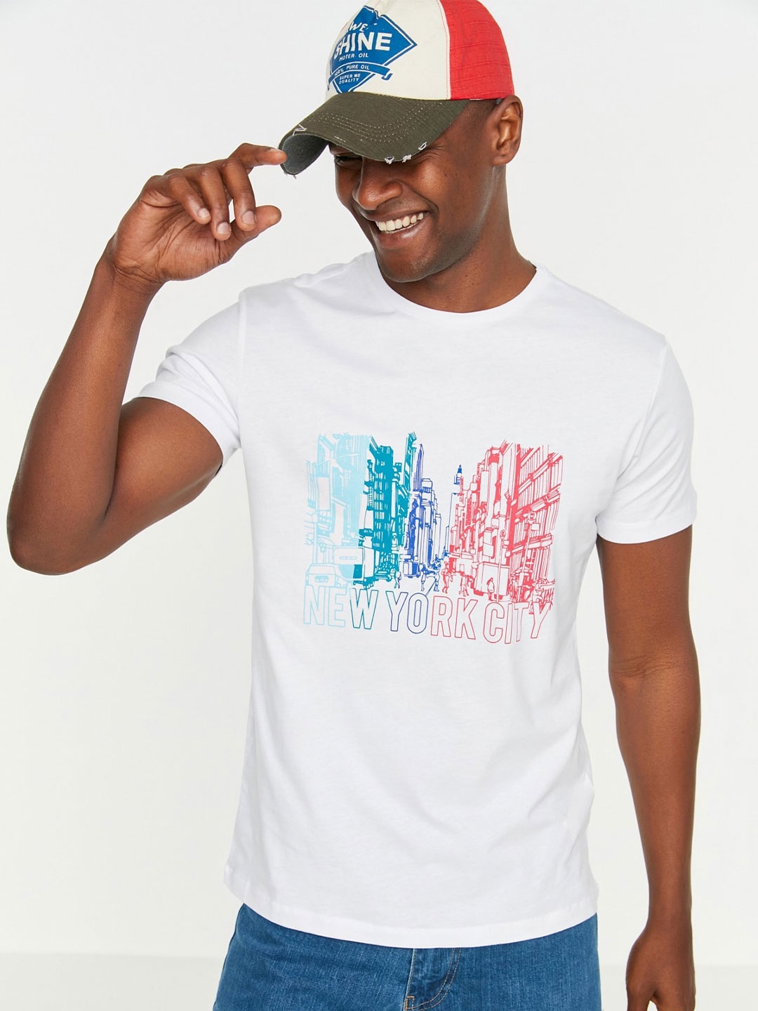 

Trendyol Graphic Printed Pure Cotton T-shirt, White