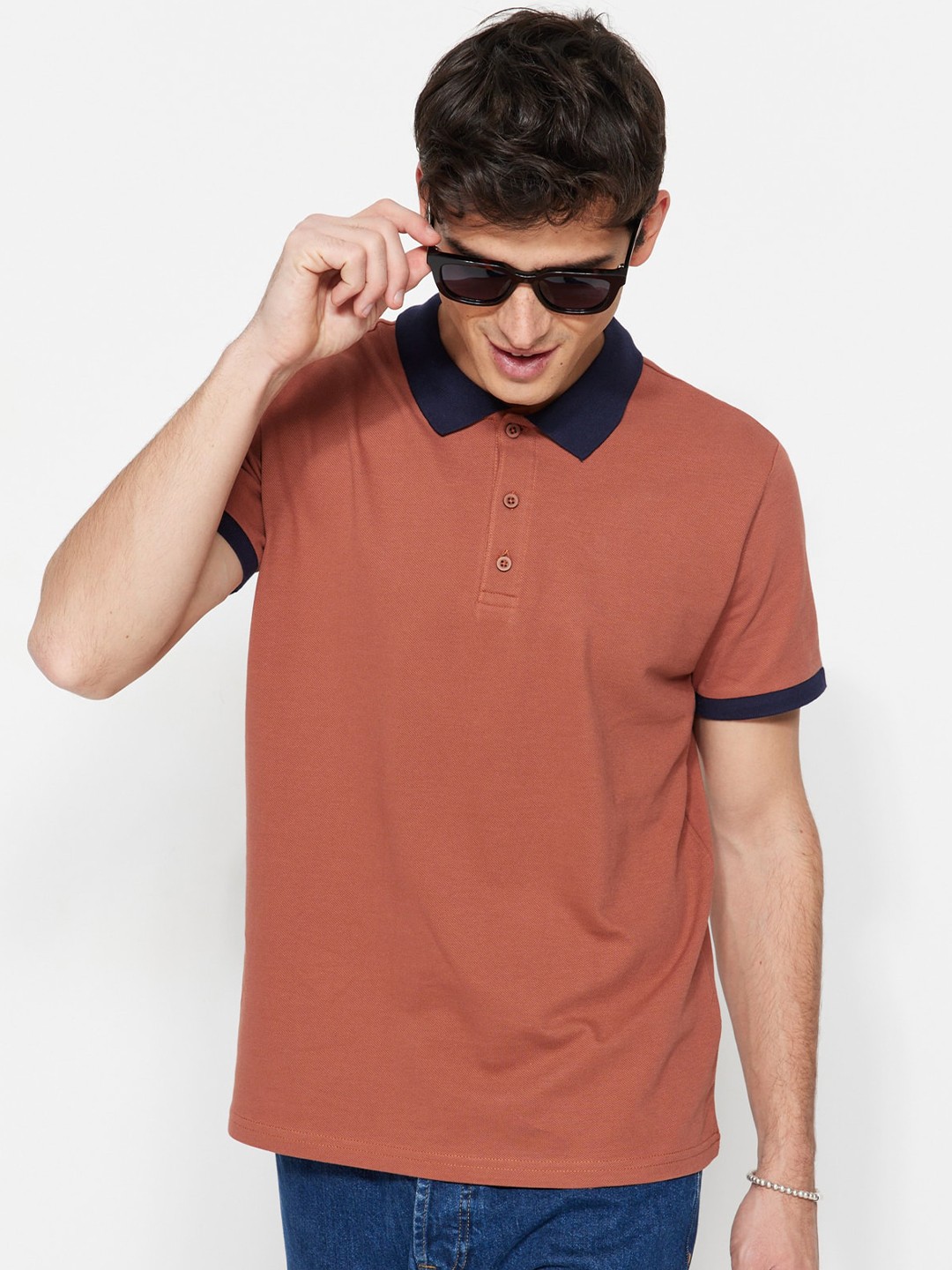 

Trendyol Polo Collar Pure Cotton Casual T-shirt, Brown