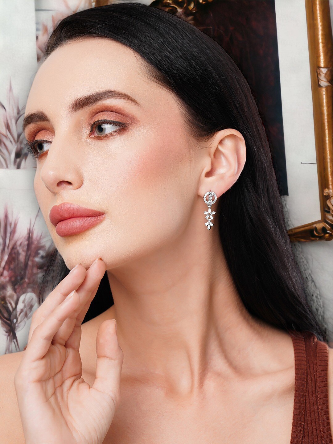 

HOT AND BOLD Silver-Plated Contemporary Drop Earrings