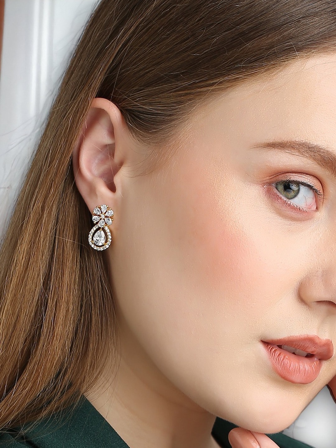 

HOT AND BOLD Gold-Plated Contemporary Drop Earrings