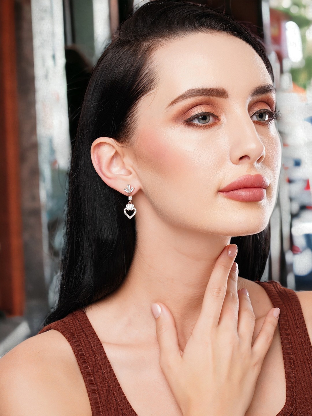 

HOT AND BOLD Rose Gold-plated Geometric Drop Earrings