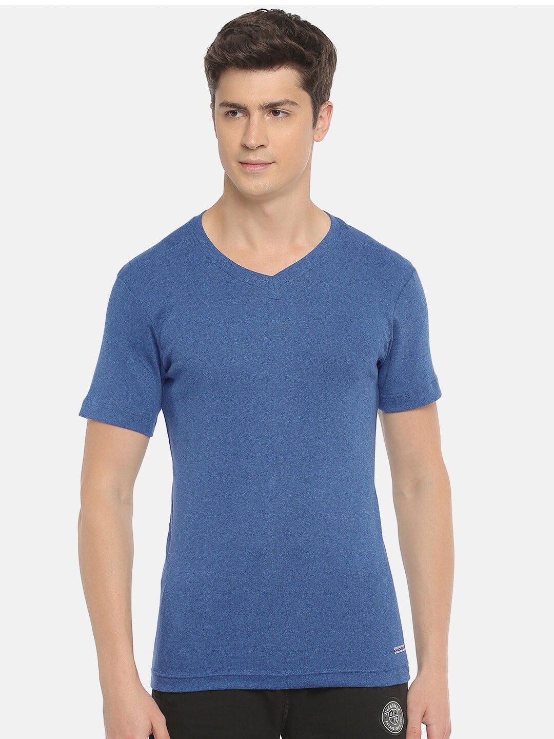 

Macroman M-Series V-Neck Short Sleeves Pure Cotton T-shirt, Blue