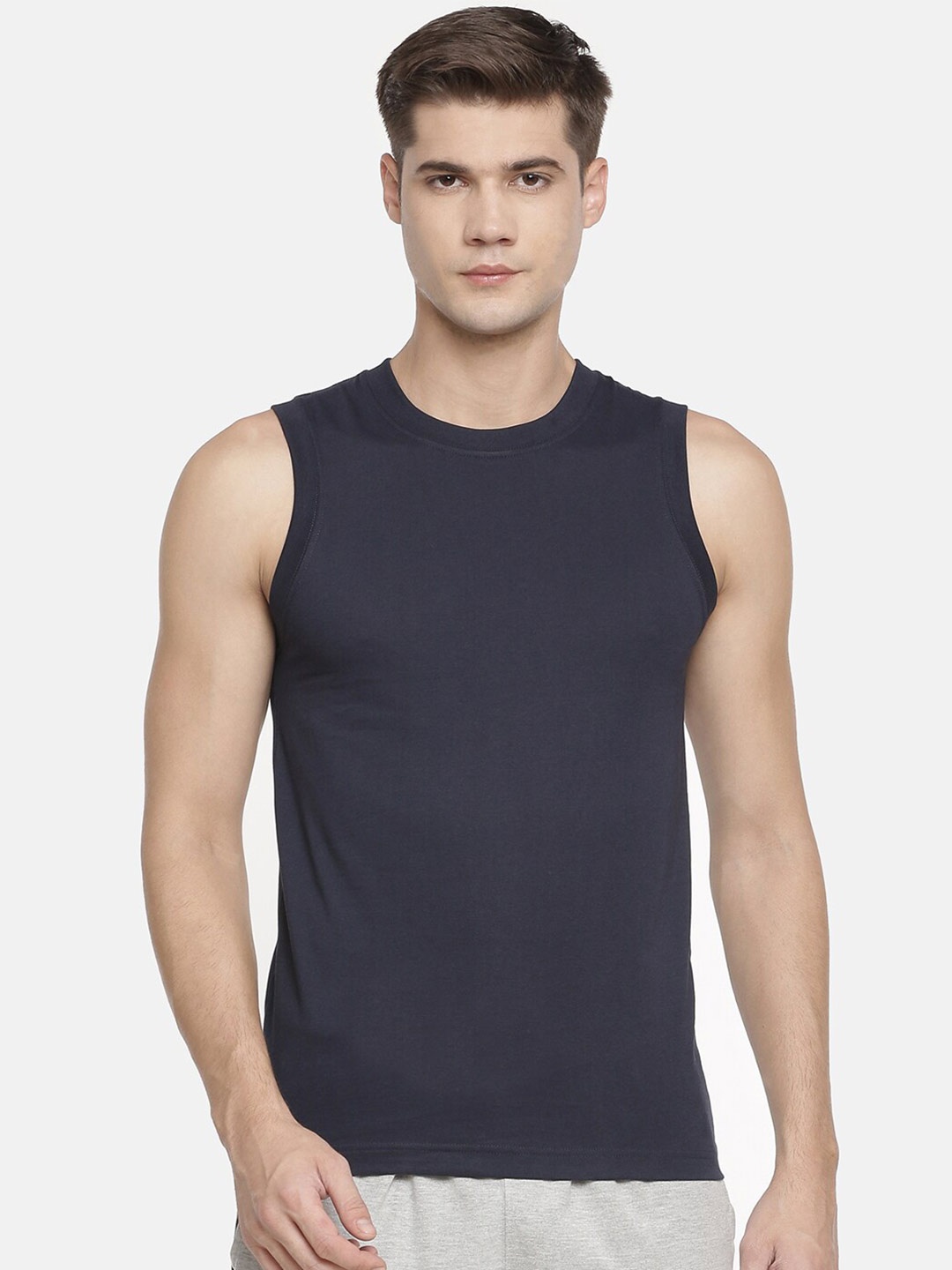 

Macroman M-Series Round Neck Regular Fit T-shirt, Navy blue